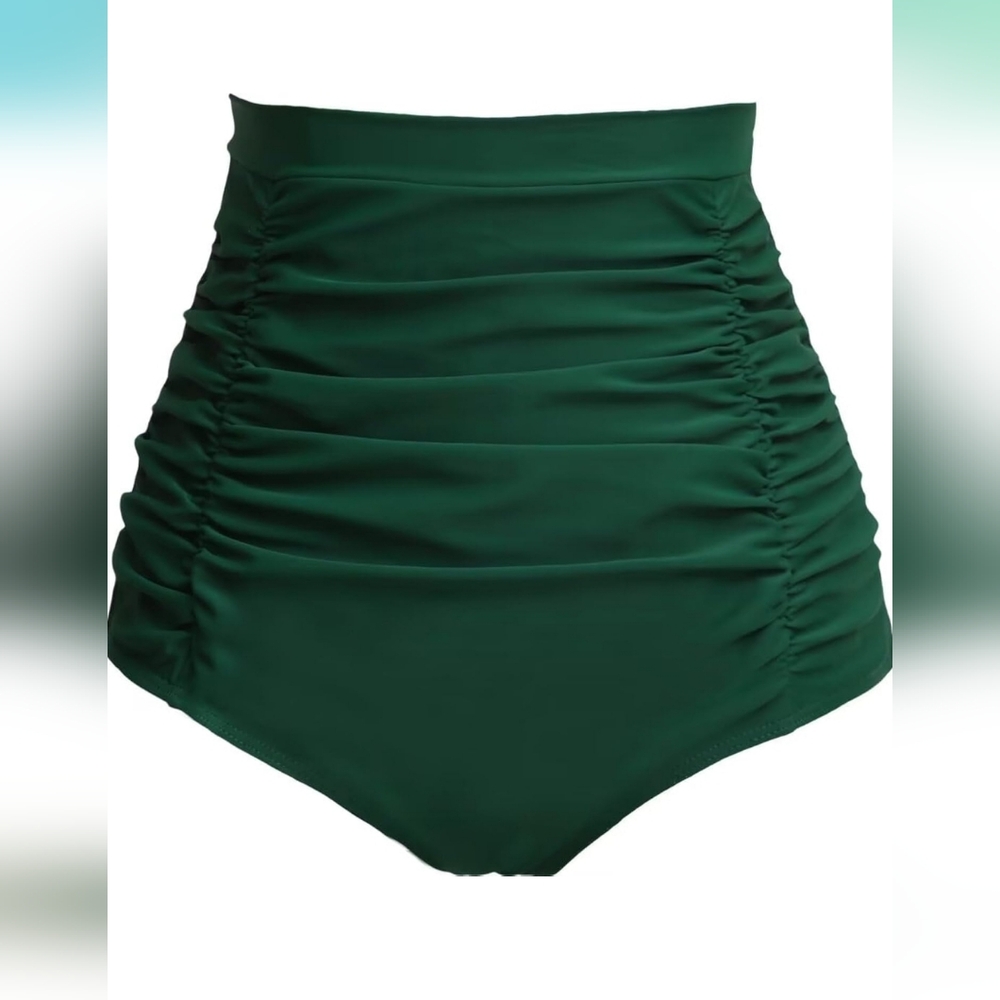 COCOPEAR Ruched High Waisted Bikini Bottom